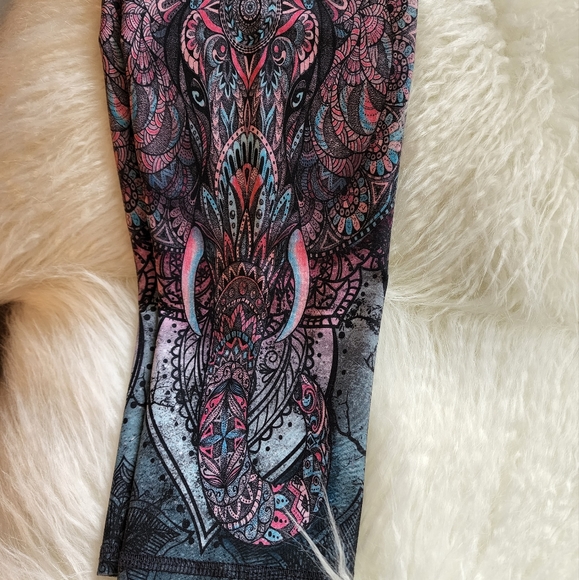Evolution and Creation Yoga Leggings- Beautiful Elephant Design - Picture 2 of 8